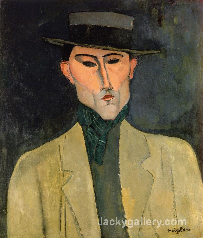 Man witih Hat by Amedeo Modigliani paintings reproduction